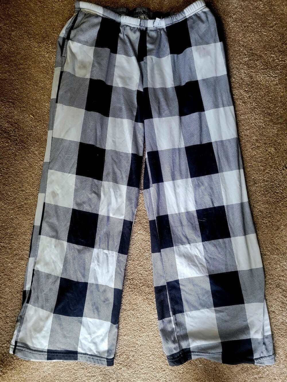Pajama Pants Black and White Buffalo Plaid Or Lounge Juniors Sz Med